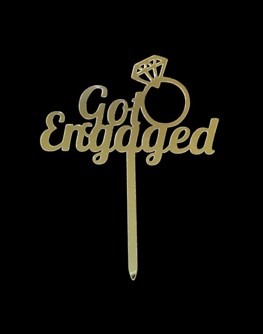 Economic Acrylic 5 inch Got Engaged Topper Pack Of 5