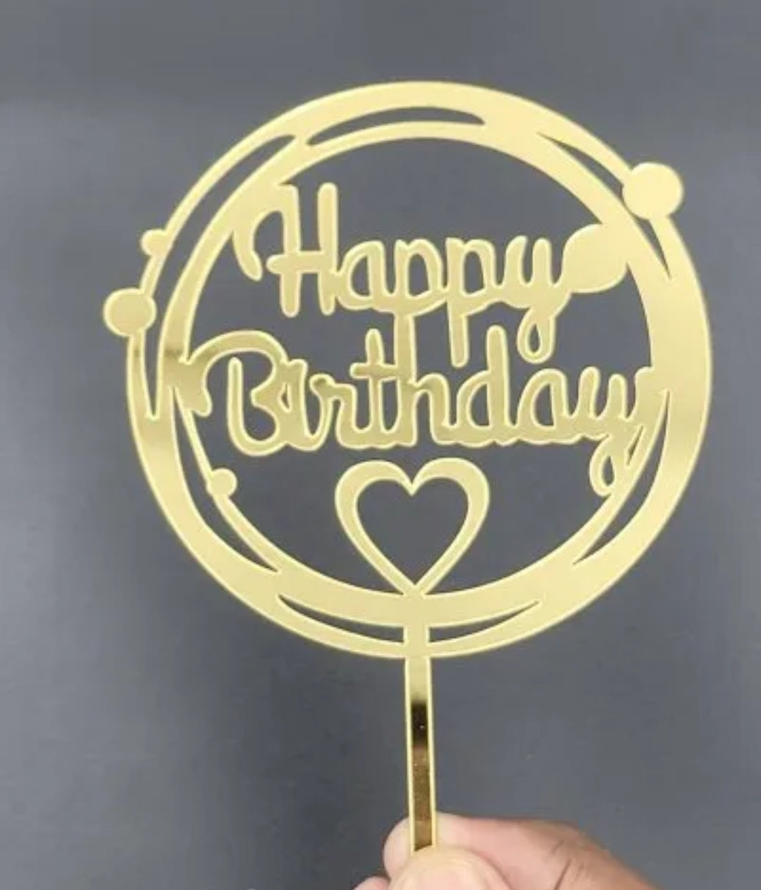 Economic Acrylic 5 inch Happy Birthday Acrylic Topper pack of 5