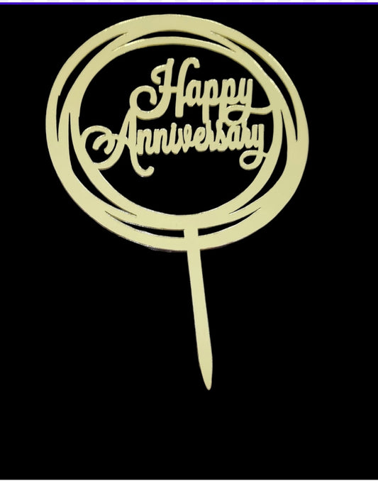 Economic Acrylic 5 inch Happy Anniversary Acrylic Topper pack of 5