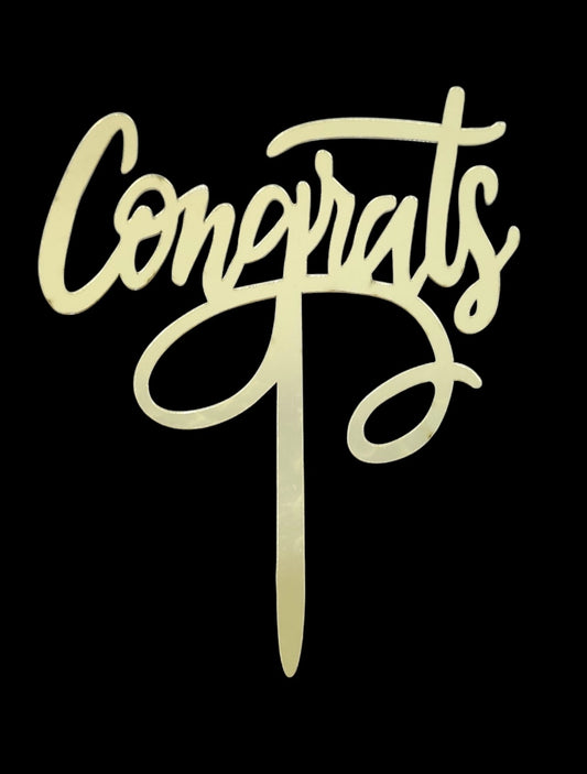 Economic Acrylic 5 inch Congrats Acrylic Topper pack of 5