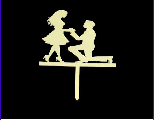 Economic Acrylic 5 inch Couple Topper Pack Of 5