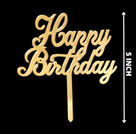 Economic Acrylic 5 inch Happy Birthday Topper Pack Of 5