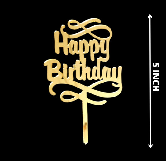 Economic Acrylic 5 inch Happy Birthday Topper Pack Of 5
