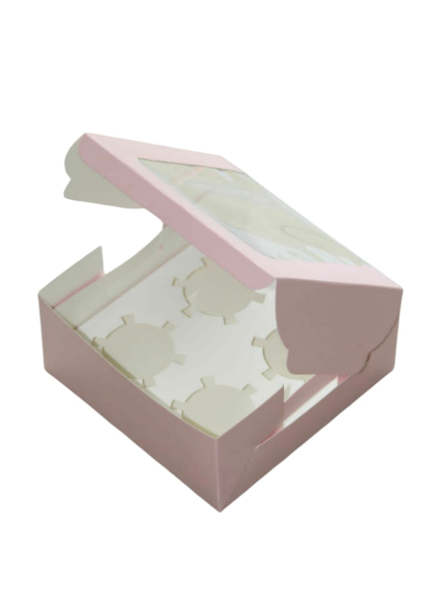4 Cavity Window Cupcake Box Size 7x7x3.5 inch