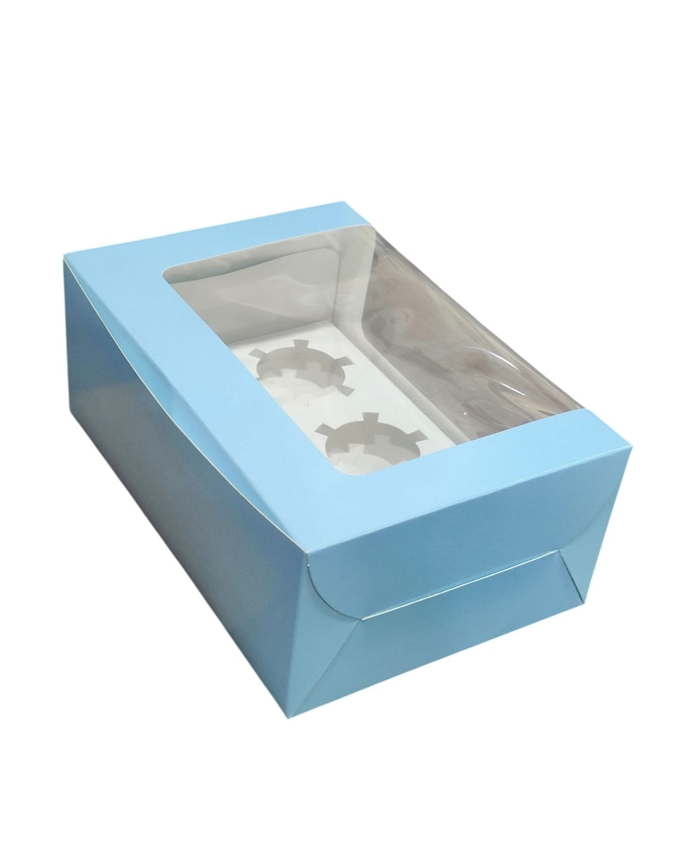 6 Cavity Window Cupcake Box Size 10x7x4