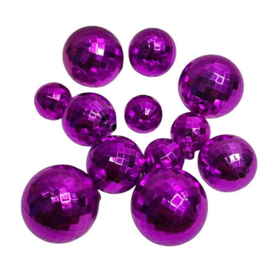 Purple Disco Balls Pack Of 12