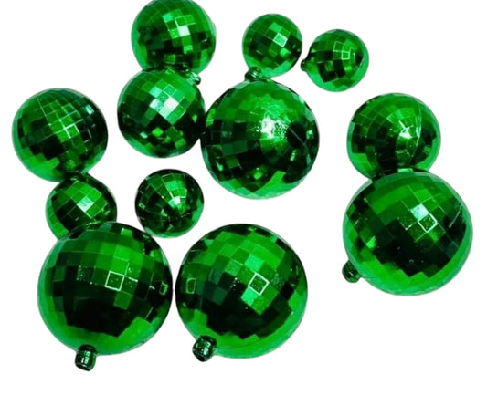 Green Disco Balls Pack Of 12