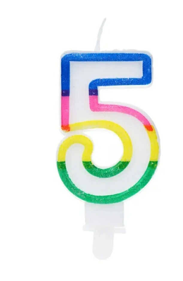 5 Number Candle 2.5 inch