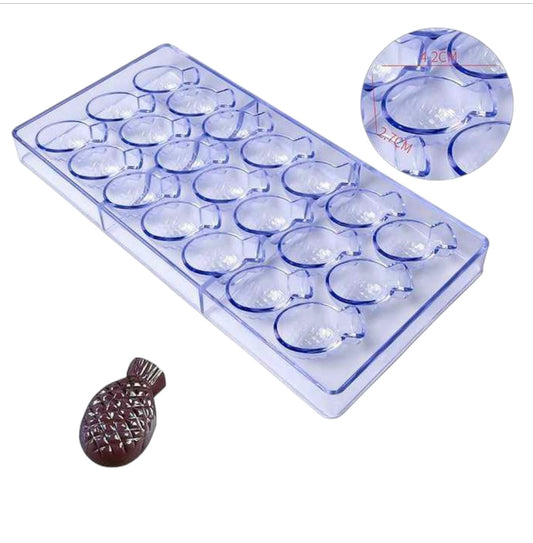 21 cavity Fish-Shaped Chocolate Mold