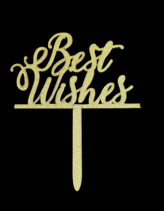 Best Wishes Glitter Topper
