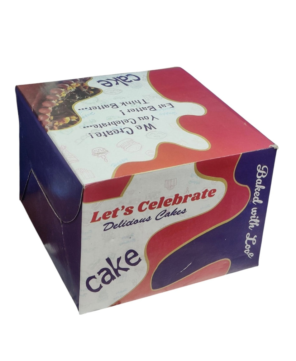 Printed Cake Box Size - 6x6x5 inch