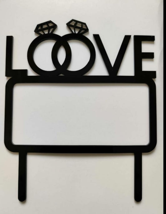 love Frame Acrylic Topper