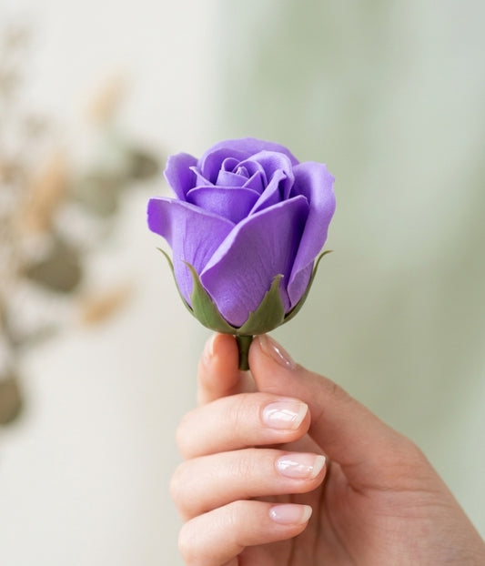 Artificial scented purple rose flower