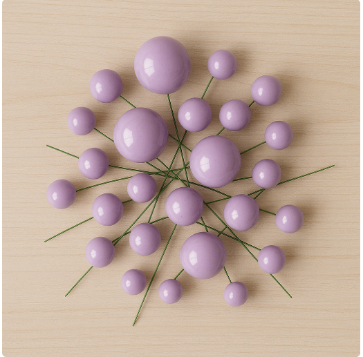 Mix Size Faux Balls Pastel Lilac colour pack of 20