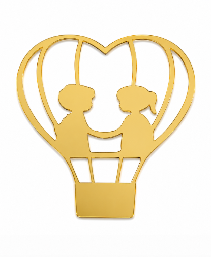 2 inch Balloon Couple Acrylic Cut Out Topper Pack Of 5