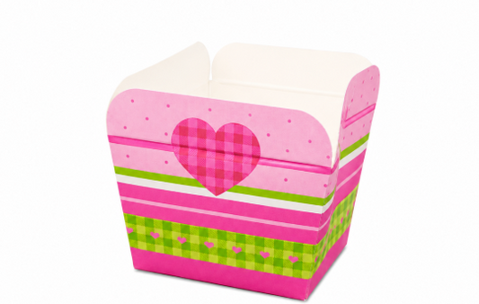 Pink Heart Square Cupcake Liner Pack of 50