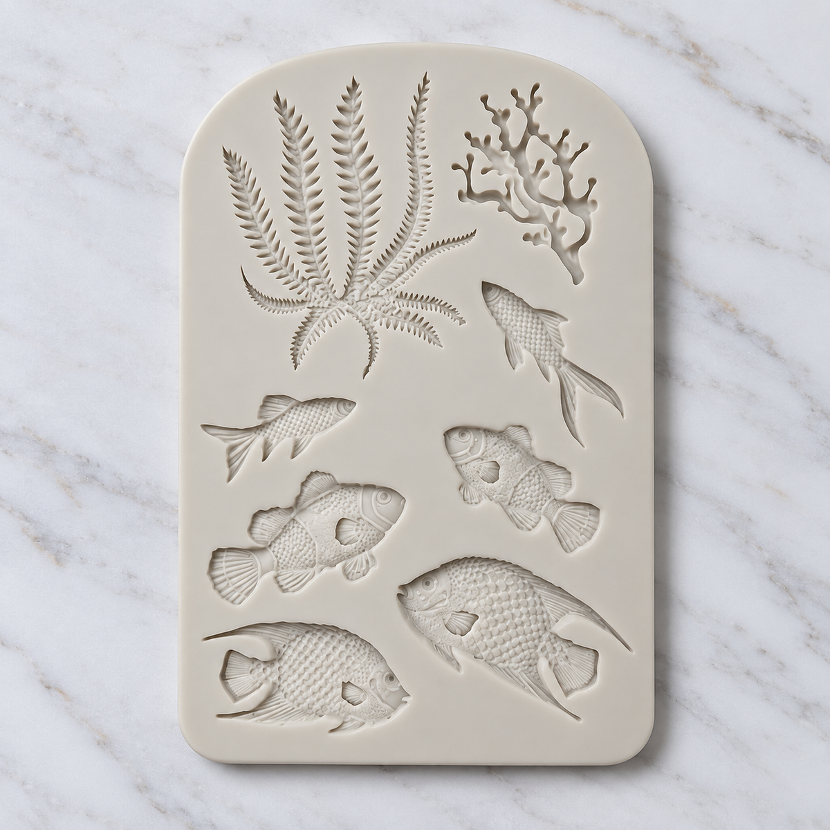 Sea Life Fish, Coral & Seaweed 3D Embossing Silicone Mould