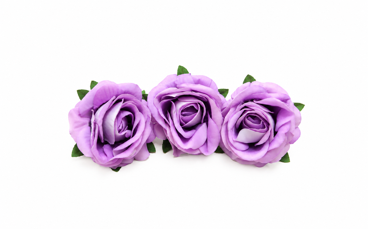 Lavender Artificial Rose Flower 2 inch Set of 3