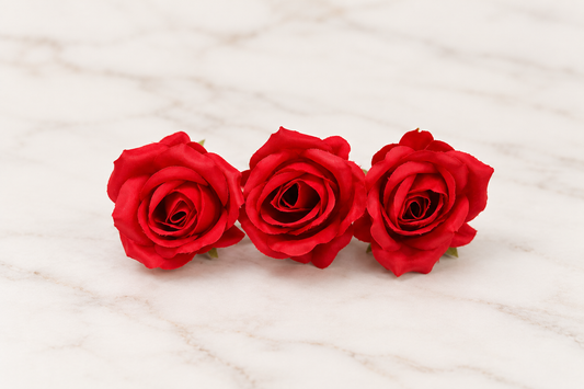 Artificial Red Rose Flower Set of 3 Size- 1 Inch