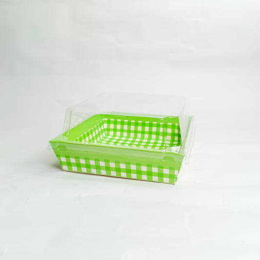 Green Loaf mould with lid bake and serve mould  Square  Size-4.9x4.5x1.5 inch