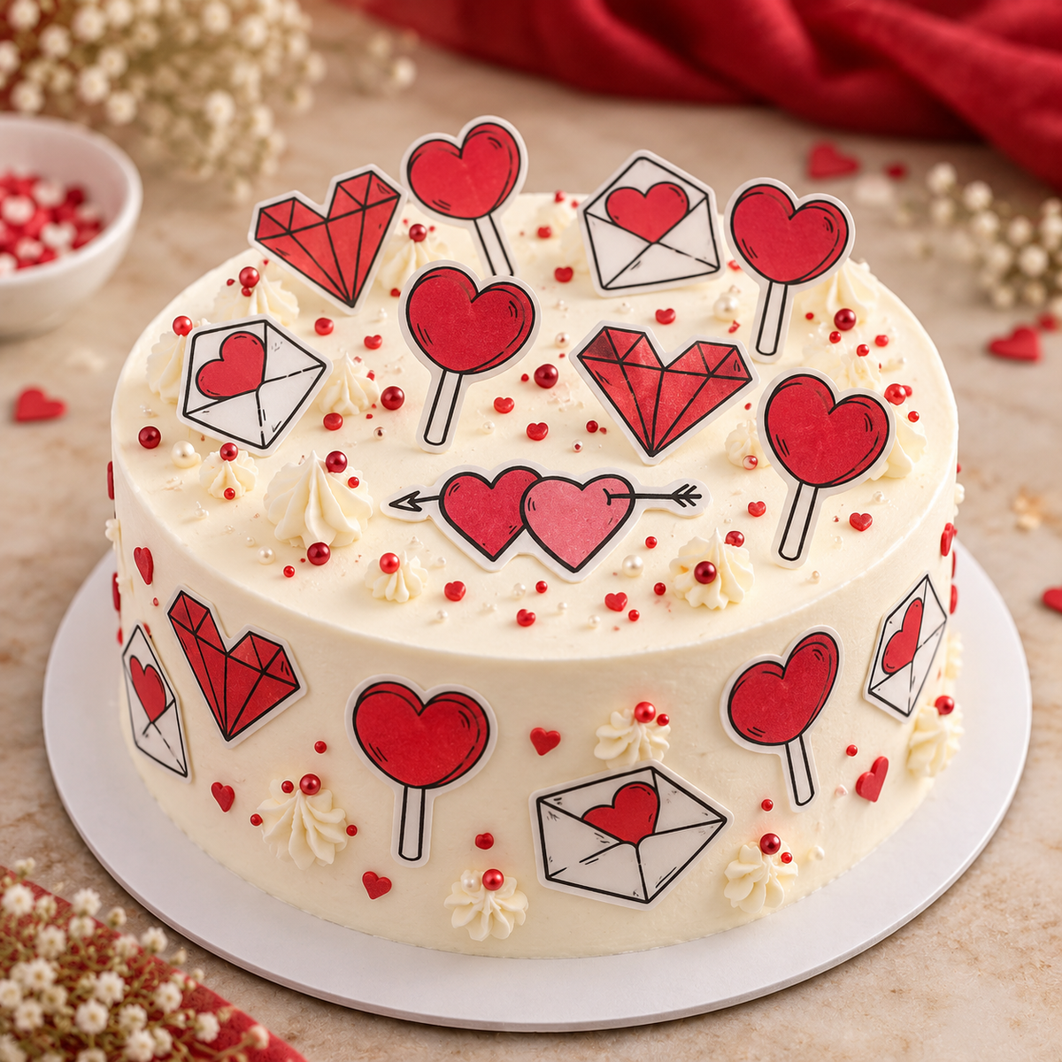 Premium  Paper Valentine’s Day Heart & Love Edible Wafer