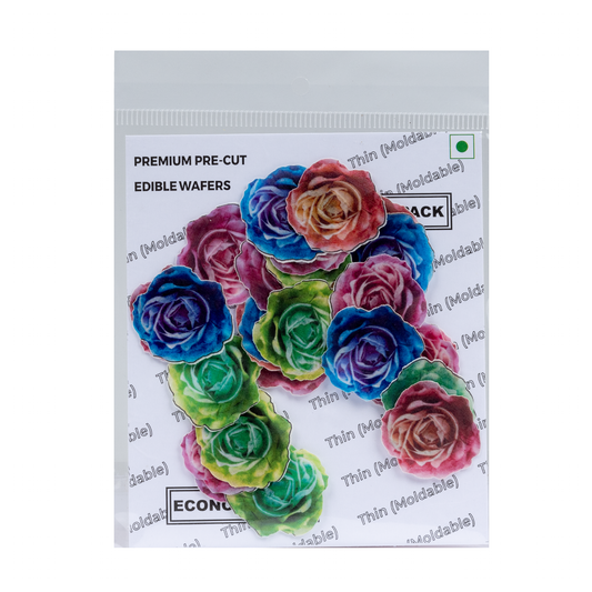 Tastycrafts Multicolour Rose Pre-Cut Wafer Paper  Pack of - 28 (WPC-048)