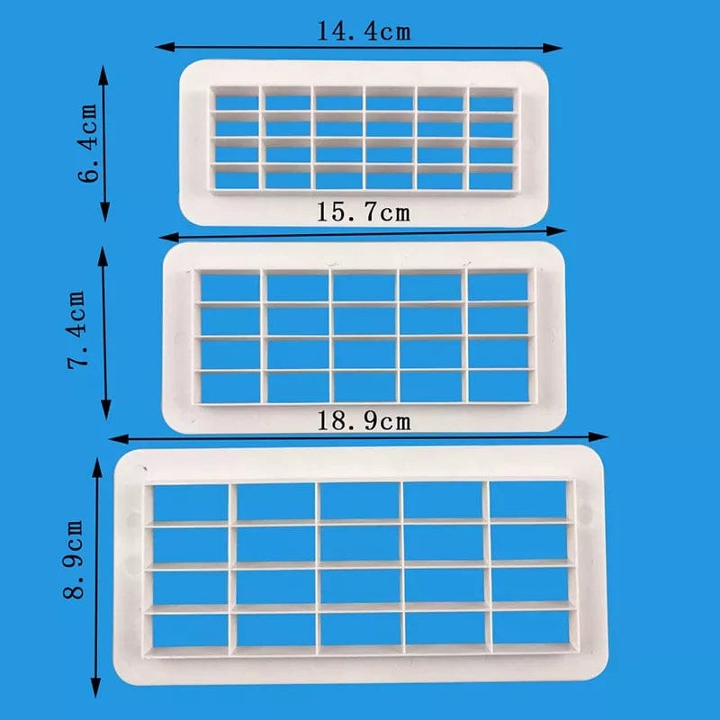 3 pcs Rectangle geometric brick multi cutter Set