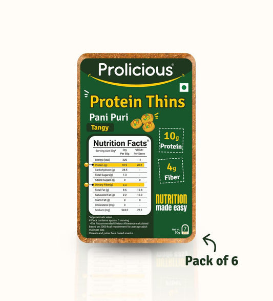 Prolicious Protein Thins Pani Puri Khakhra 50gm