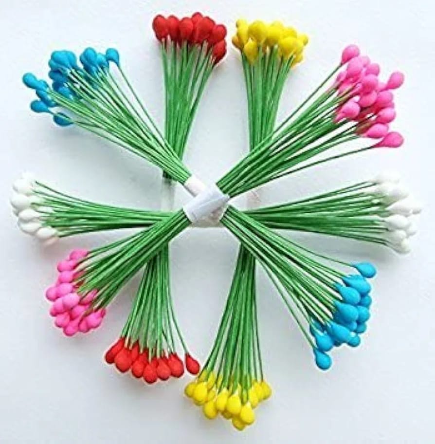 Green Flower Stamens Pack of 4 (Total 100 stamens)