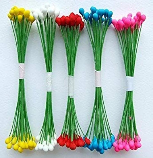 Green Flower Stamens Pack of 4 (Total 100 stamens)