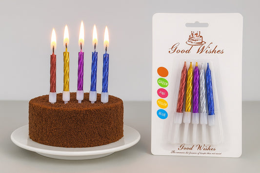 Colourful Spiral candle pack of 10