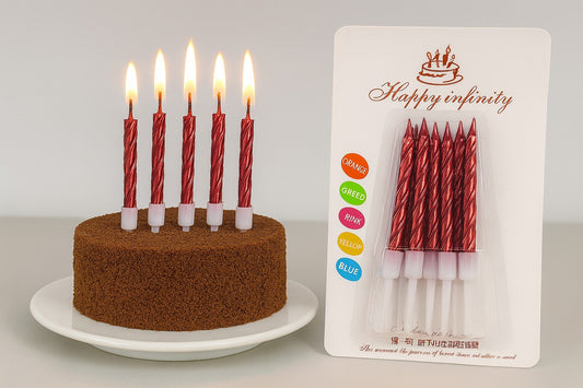 Small Spiral Birthday Candle Pack of 10