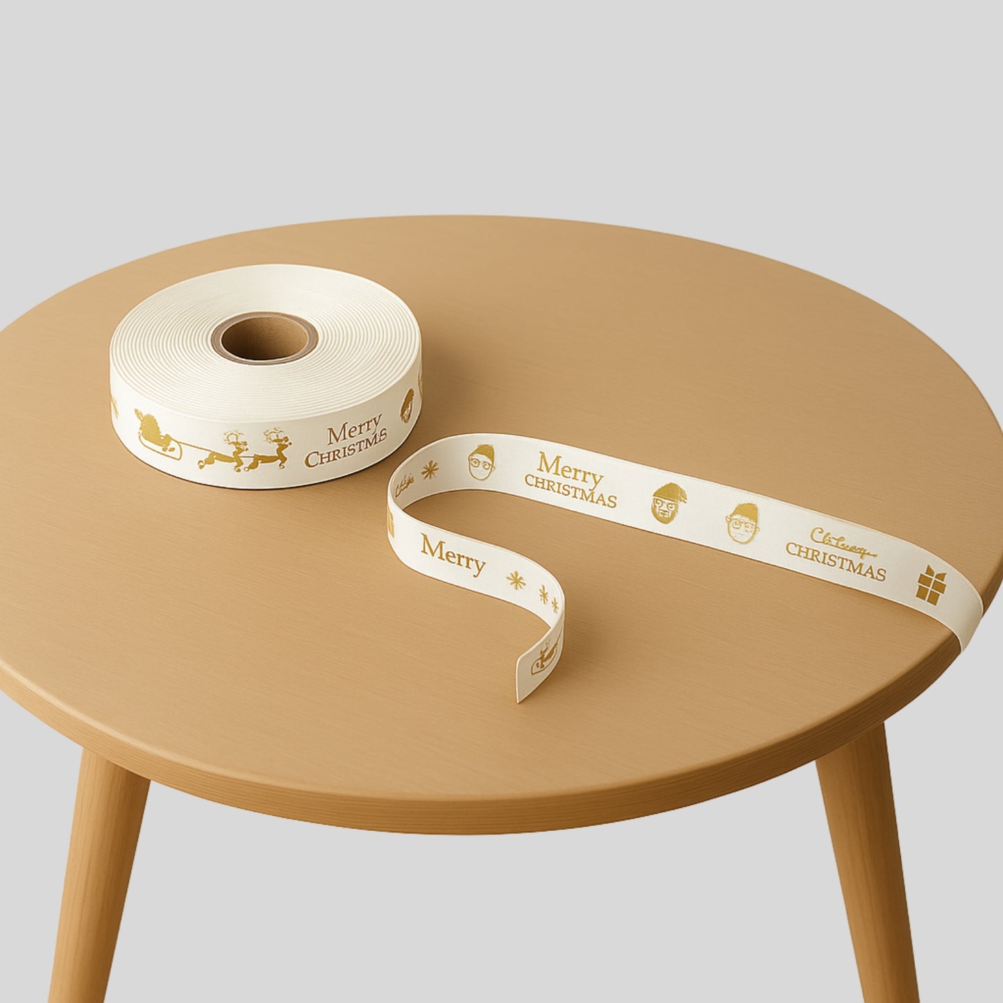 Merry Christmas Ribbon White 5 mtr