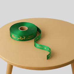 Merry Christmas Ribbon Green 5 mtr