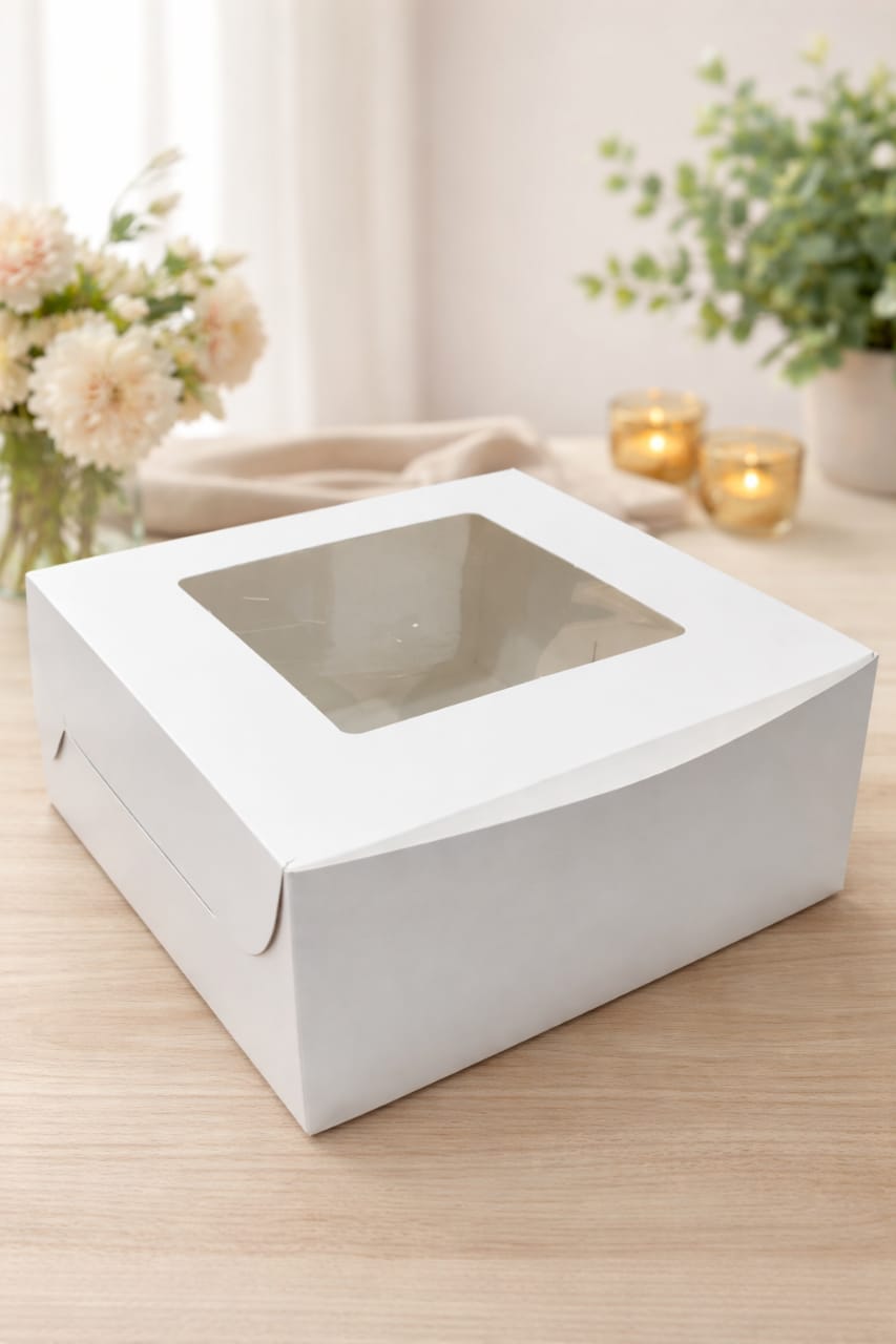2 pound window cake box white (size - 10*10*5)