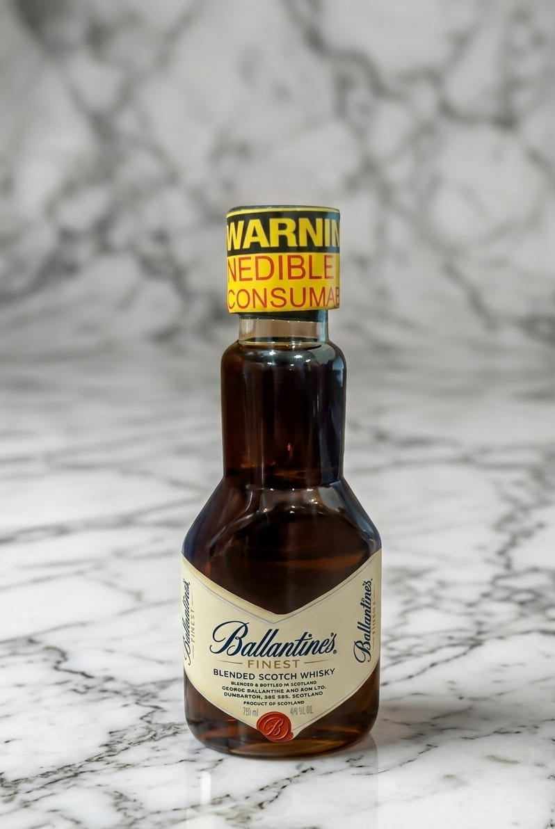 Ballantine's Finest miniature bottle for cake decoration