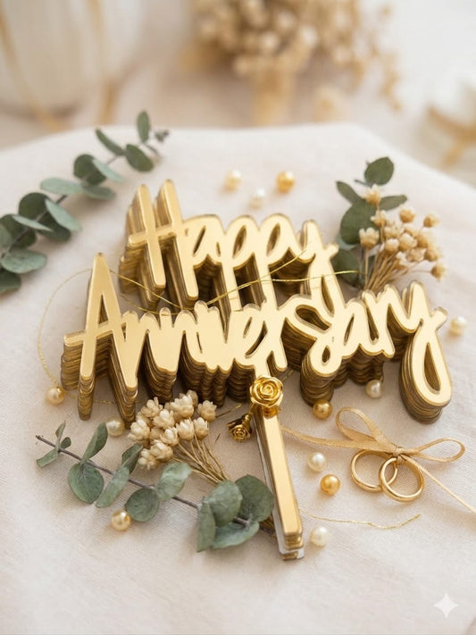 Happy Anniversary Acrylic Topper Pack of 10