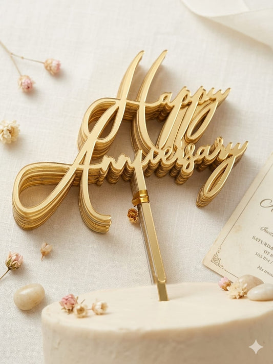 Happy Anniversary Acrylic topper Pack of 10