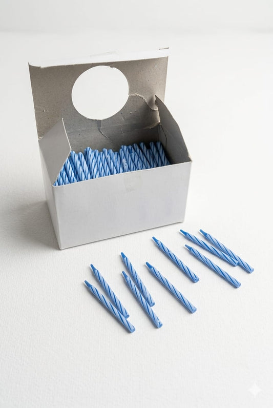 Blue Twisty birthday  candle  (Approx -350)
