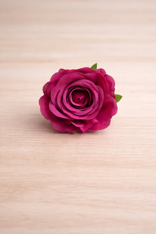 Korean Dark Pink Artificial Rose Flower pack of 3