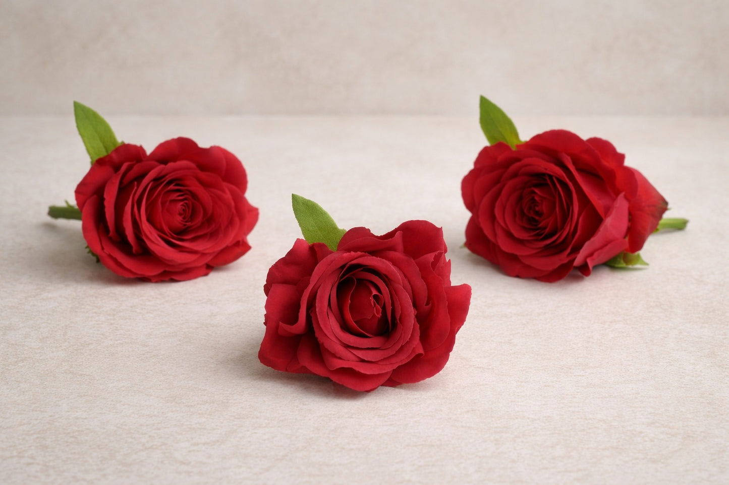 Korean Red Artificial Rose Flower Pack of 3