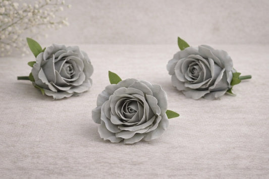 Korean Grey Artificial Rose flower pack of 3