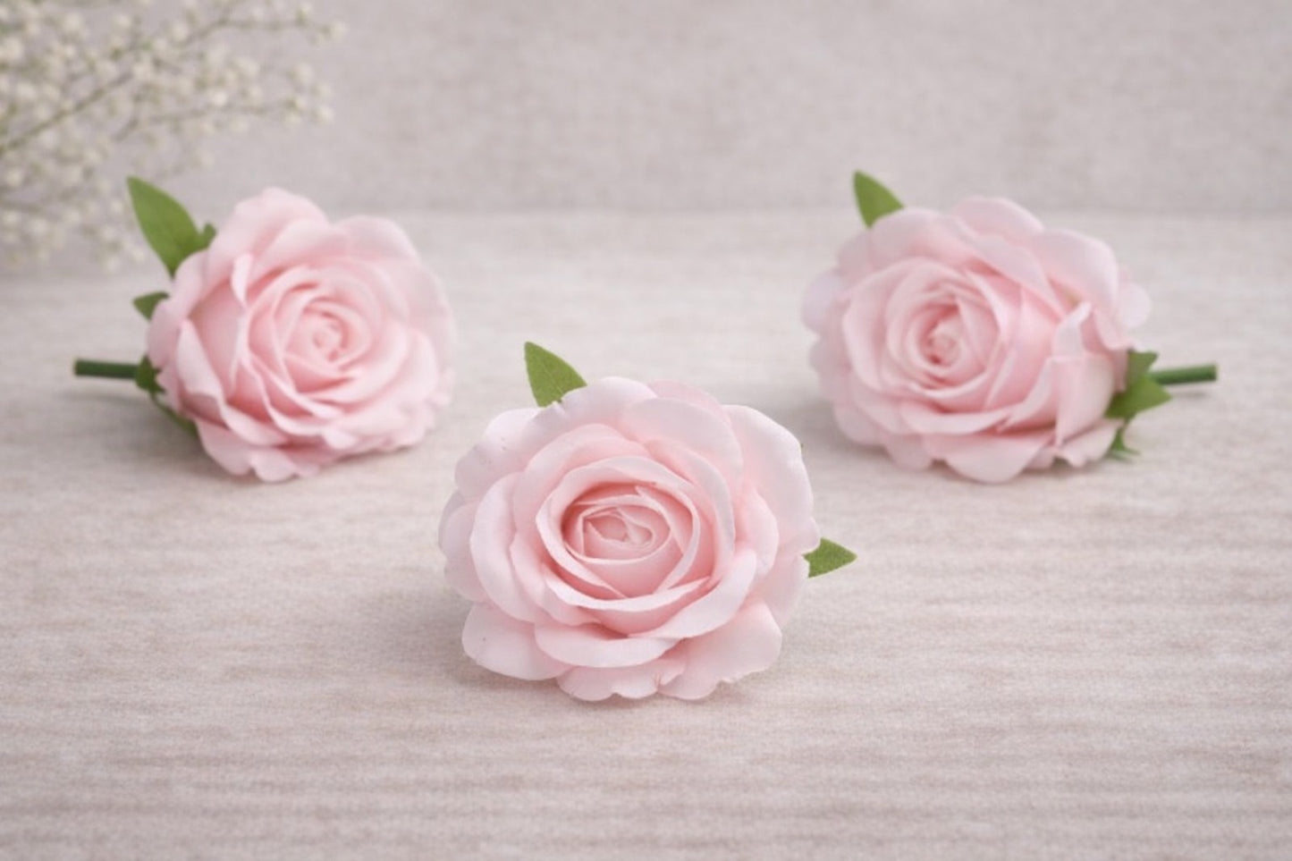 Korean Pink Artificial Rose flower pack of 3