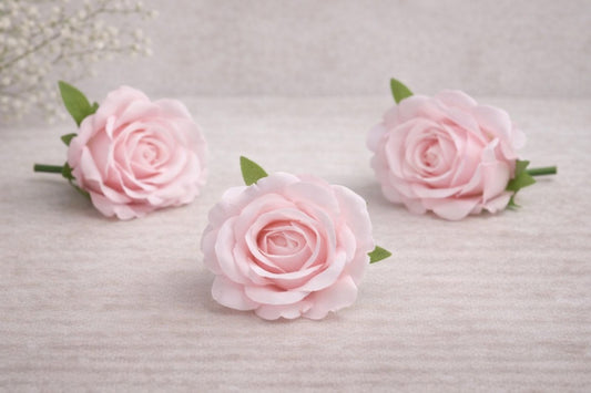 Korean Pink Artificial Rose flower pack of 3