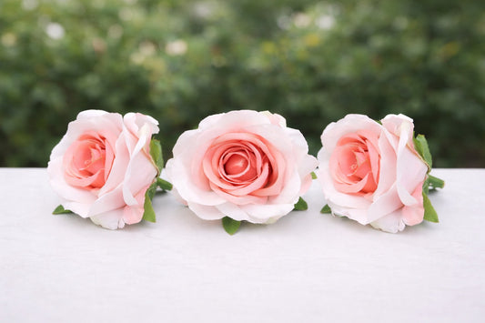Korean Peach dual tone Artificial Rose flower Pack of 3