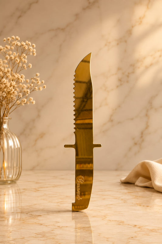 Golden Serrated Cake Cutting Knife pack of 50
