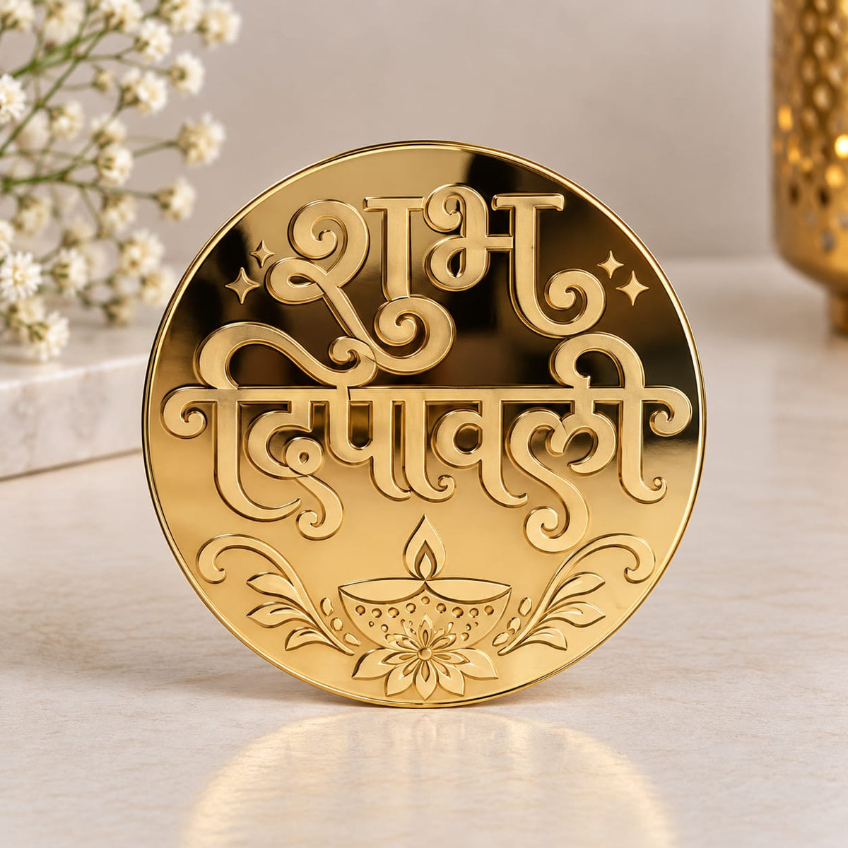 Shubh Diwali Acrylic Coin Pack of 10
