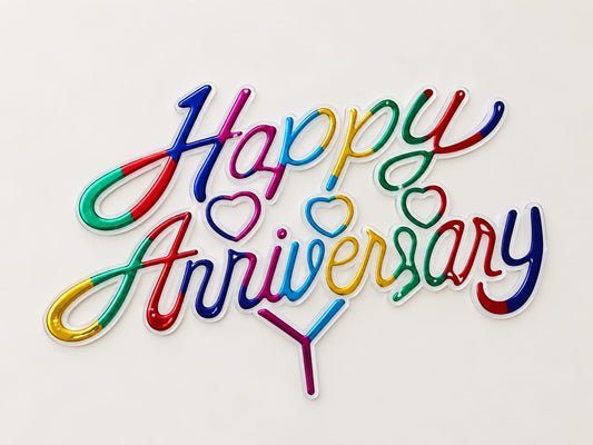 Happy Anniversary Multicolour Topper Pack Of 100