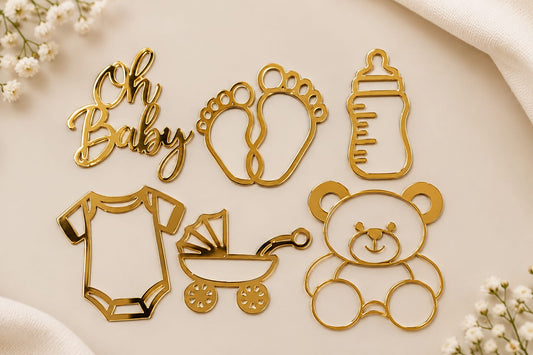 Baby Shower Acrylic Cake Topper Set RT00621