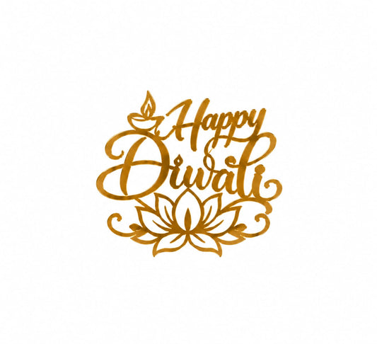 Happy Diwali Acrylic Topper - Pack Of 5